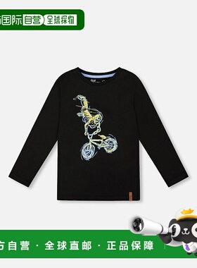 自营deux par deuxLong Sleeve Cotton Jersey Tee Shirt Black -