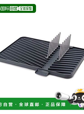 【日本直邮】JosephJoseph餐具沥水器黑色31.9 x 40 x 2.4 cm折叠