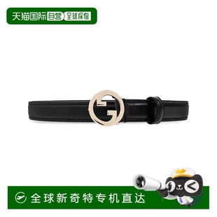 1h可退 7230730YA0G1000 香港直邮GUCCI 黑色古驰 女士腰带