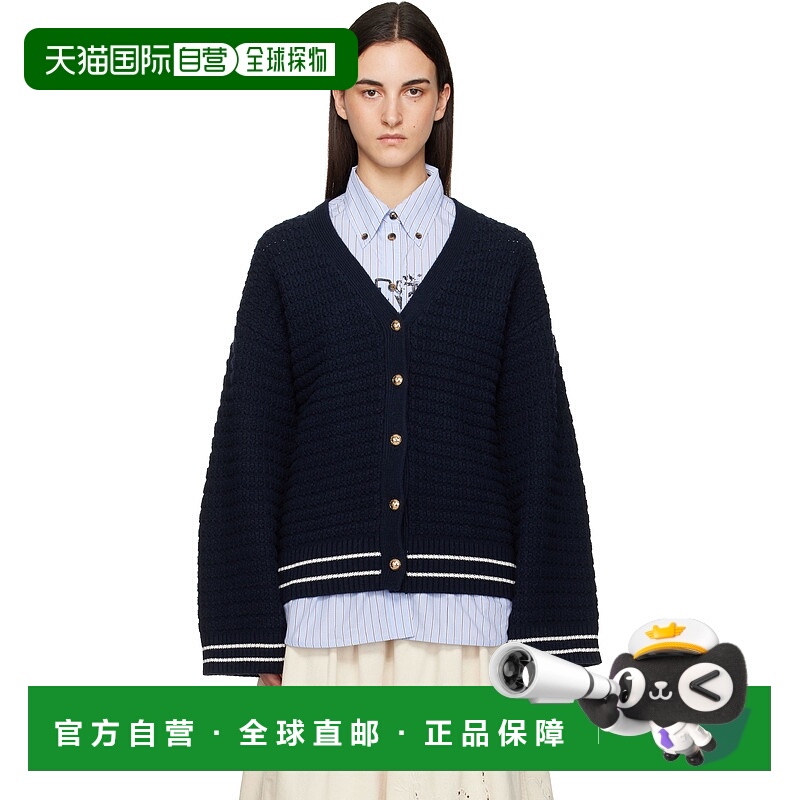 1h可退 香港直邮潮奢 GANNI 甘尼 女士 海军蓝开衫 K2634 blue蓝