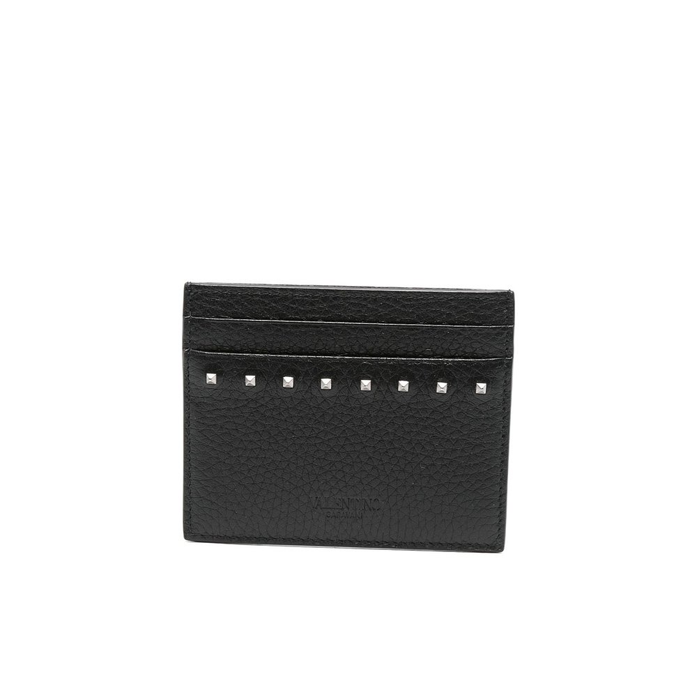 VALENTINO 男士卡包 YP0AQ4PDX0NO AW2025 黑色 铆钉钱包