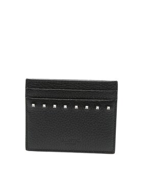 VALENTINO 男士卡包 YP0AQ4PDX0NO AW2025 黑色 铆钉钱包