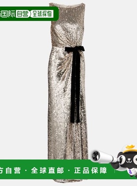 1h可退 香港直邮Simkhai 女士 Felicity 垂褶珠片礼服 metal金属