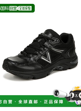 自营 Vionic女式23Walk 2.0运动鞋-黑色Char皮革网眼-黑色 美国奥