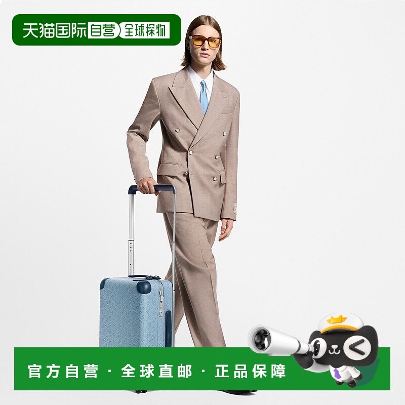 自营欧洲直邮LV路易威登 Horizon系列男士蓝色帆布老花图案行李箱