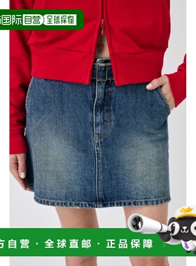 1h可退 日本直邮MOUSSY 女士双腰带设计牛仔短裙 010ISK110611