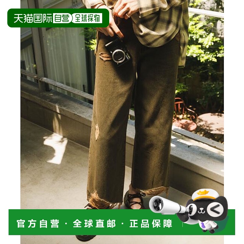 1h可退 日本直邮官方授权 SENSE OF PLACE 破洞直筒牛仔裤