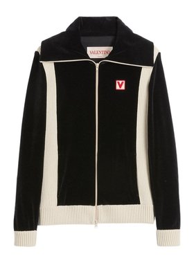VALENTINO 男士针织毛衣 VMF28VARA0NO CO 黑色 长袖拉链卫衣