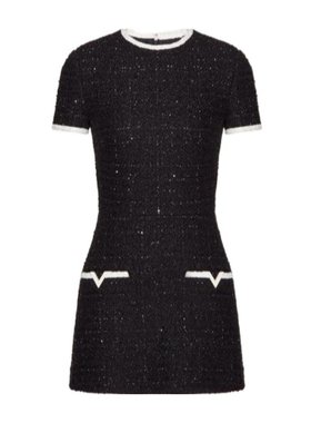 Valentino 釉面花呢羊毛连衣裙 4B3VA7F08C8