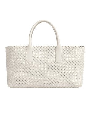 Bottega Veneta/葆蝶家 23新款 女士小号白色小羊皮手提包