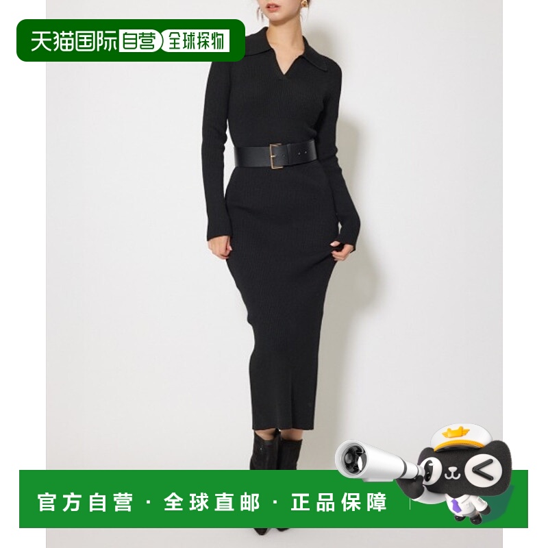 1h可退 日本直邮rienda 女装 紧身弹力 针织连衣裙 斜襟设计 110I