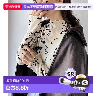 1h可退 日本直邮Classical Elf 女士花柄高领透视薄款套头衫 时尚