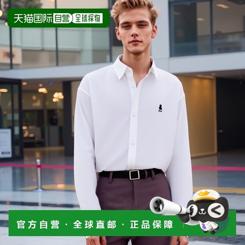 韩国直邮YALE OVER FIT HERITAGE DAN PLAIN SHIRT WHITE男衬衫YC