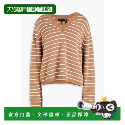 香港直邮THEORY 希尔瑞 女士 条纹棉质毛衣 O07147052BXLIGHTCAME