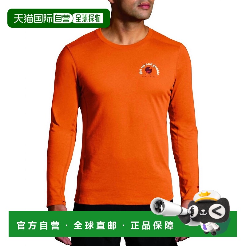 自营brooksDistance Long Sleeve 2.0 Shirt In Paprika/trot Hap