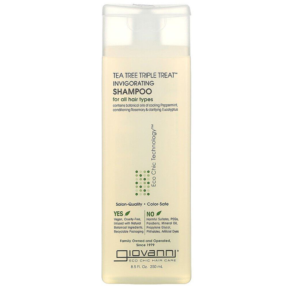 美国直邮Giovanni乔凡尼洗发水茶树油清爽护发防脱控油去屑250ml