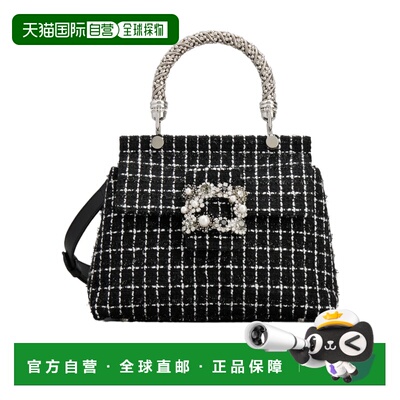 1h可退 香港直邮Roger Vivier Jewel Efflorescence格子呢迷你包