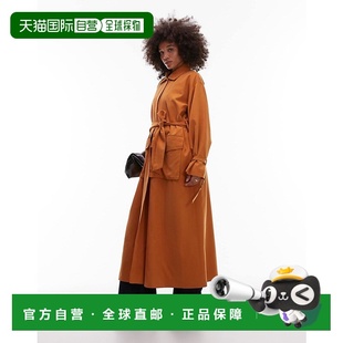 ochre 1h可退 设计口袋束带风衣 女士 orange橙色 香港直邮ASOS