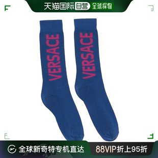 男士 香港直邮潮奢 范思哲 蓝色徽标中筒袜 Versace 1005507IK010