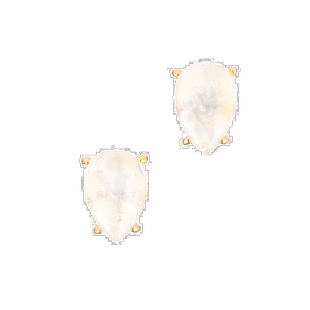 自营 adornia 月光石梨形切割耳钉 14k 纯金白色 美国奥莱直发