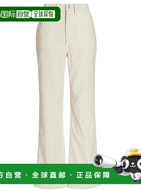 自营 redoneRE/DONE 女式 70 年代口袋宽松喇叭裤，复古象牙色，