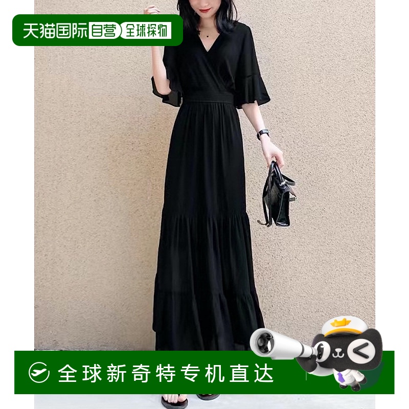 1h可退 日本直邮urbanfemine. 女装 V领飘逸长袖连衣裙 U7038