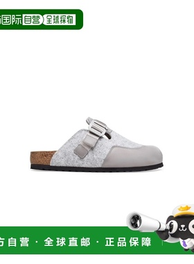 自营欧洲直邮Birkenstock Boston系列浅灰色合成毛毡可调节扣带包