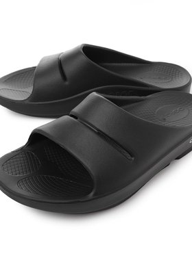 日本直邮OOFOS 滑动凉鞋恢复凉鞋黑色男式女式 oahh 黑色 OOAHH[]
