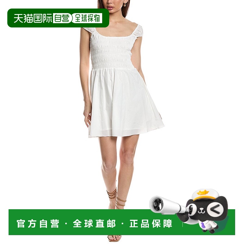 自营 Faithfull The Brand Lene Mini Dress - white 美国奥莱直
