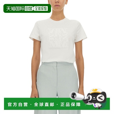 香港直邮MAX MARA 女士T恤 PARK004001 CO 白色 T-SHIRT WITH LOG
