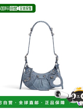 自营欧洲直邮Balenciaga巴黎世家 Le Cagole女士蓝色棉logo标识单