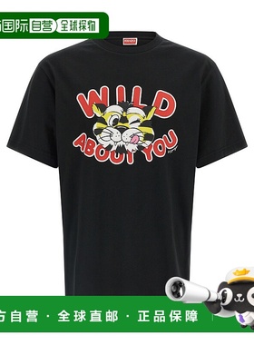 香港直邮KENZO 男士T恤 FG55TS2064SG99J SS2026 黑色 'Wild Tige