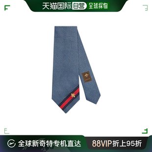 香港直邮潮奢 蜜蜂织带真丝领带 99新未使用 古驰 男士 Gucci