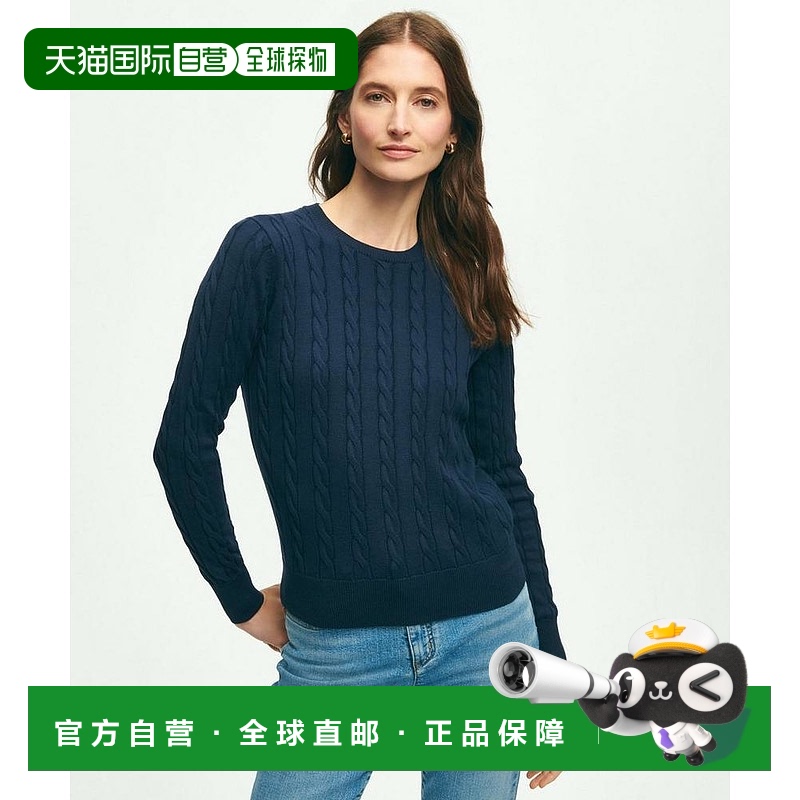 1h可退 【美国直邮】Brooks Brothers Supima Cotton Cable Crewn