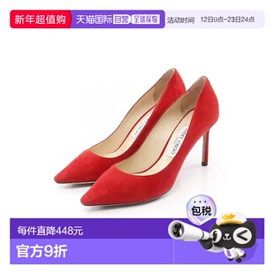 日本直邮中古Jimmy Choo吉米周女B级9新pumps高跟鞋绒面革小牛皮