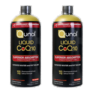 美国直邮Qunol液体辅酶Q10胶囊900ml*2改善心肌活力中老年健康