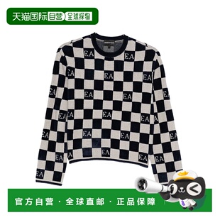 香港直邮Emporio 女士 Armani 阿玛尼 格纹圆领 安普里奥 1h可退