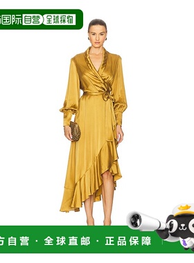 1h可退 香港直邮潮奢 ZIMMERMANN 女士 真丝裹式中长连衣裙 8066D