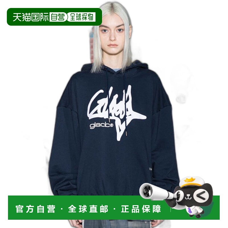 韩国直邮GLACK 女士连帽衫GHD008NV纯棉休闲时尚潮流百搭 高级感