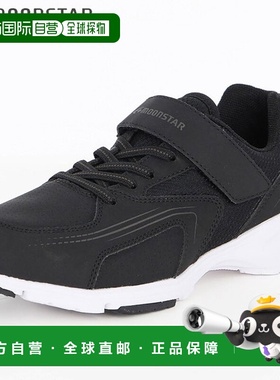 日本直邮MOONSTAR Junior 儿童 Air Glide AG J004 黑色平底鞋这