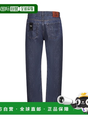 香港直邮FENDI 男士牛仔裤 FLP302AW82F0QA2 SS2026 蓝色 腰带环