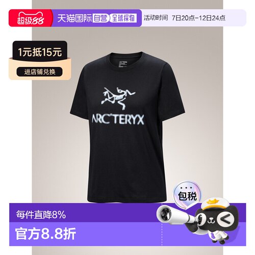 美国直邮Arc'teryx始祖鸟Kragg SL Cotton棉质热力图短袖T恤女