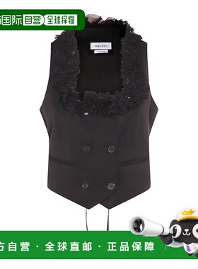 1h可退 香港直邮mcqueen 亚历山大 麦昆 女士 黑色羊毛上衣 83955