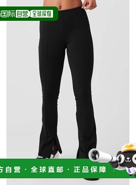 香港直邮alo yoga 纯色修身喇叭休闲裤 女款 黑色w51115r