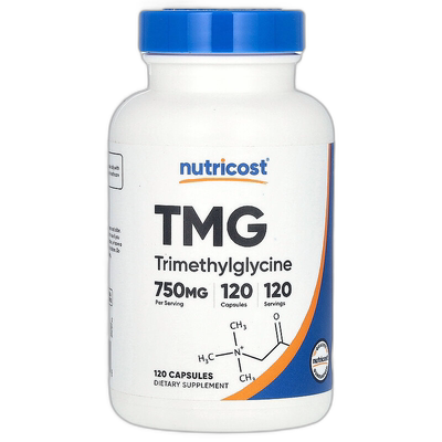 香港直邮Nutricost,TMG，750 毫克，120 粒胶囊对氨基苯甲酸增强