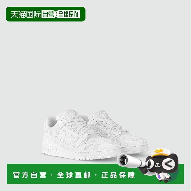 自营1h可退 欧洲直邮LV/路易威登 男士白色小牛皮休闲运动鞋