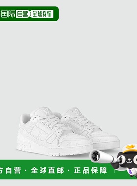自营1h可退 欧洲直邮LV/路易威登 男士白色小牛皮休闲运动鞋