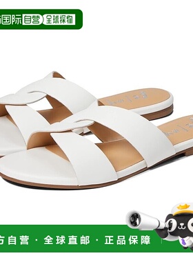 自营French Sole Kori凉鞋女式7.5白色皮革露趾吊带KHD449-白色