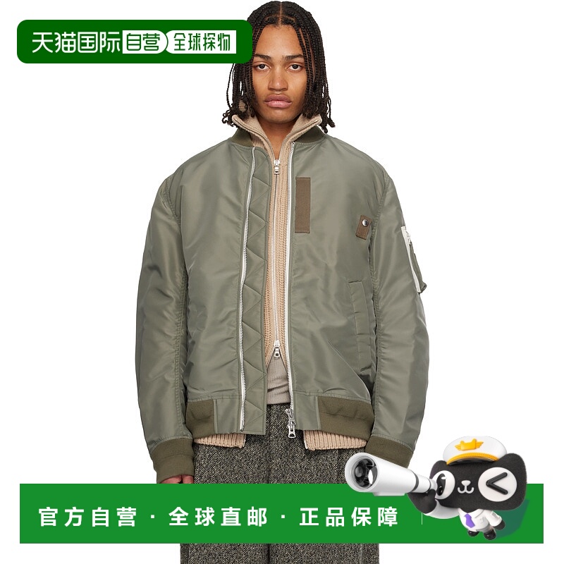 1h可退 香港直邮Sacai 男士 卡其色飞行员夹克 SCM301 brown棕色
