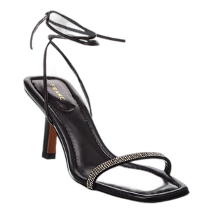 自营FRAME Denim Le Ozzie 系带皮革凉鞋 - 黑色 美国奥莱直发